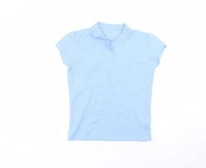 George Girls Blue Cotton blend Polo Size 10-11 Years - Picture 1 of 12