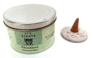 Incense Cones for 'Abundance' Mandarin Spice Scent, 40 Cones with Holder ON SALE - Picture 1 of 2