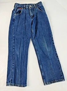 Wrangler Boys Adjustable Waist Jeans Standard 5 Pockets Med Blue 10 Reg #15264 - Picture 1 of 5