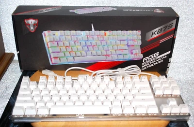 Tested Motospeed K875 RGB Color LED Mechanical Keyboard Wired Backlight - Image 1 of 4