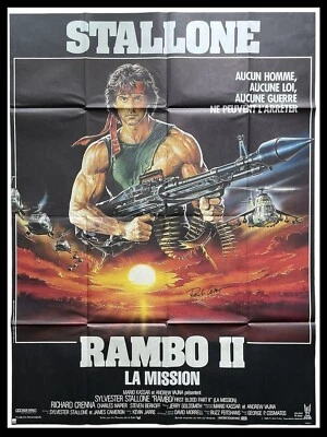 Rambo Teil 2 - Stallone (1985) - Original Filmplakat - handsigniert von Casaro - Bild 1 von 4