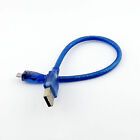 USB 2.0 Type A Male to USB Micro B 5 Pin Male Plug Data Adapter Cable Blue 1FT