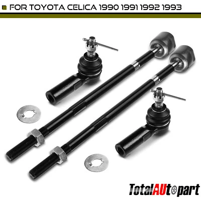 4x Inner & Outer Tie Rod End for Toyota Celica 1990 1991-1993 L4 1.6L 2.0L 2.2L - Image 1 of 4