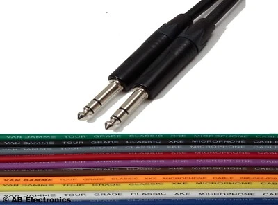 Schwarz TRS auf TRS 1/4 6,35 mm Neutrik/Van Damme Balanced Signal abgeschirmtes Blei