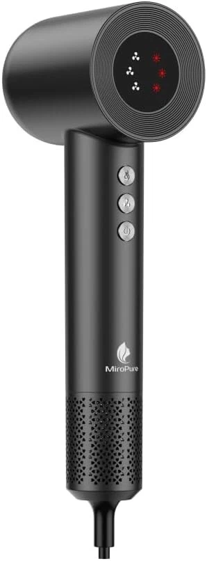 Фен MiroPure с отрицательными ионами 1500 Вт 3 скорости 3 температуры низкий шум БЫСТРАЯ СУШКА - Изображение 1 из 1