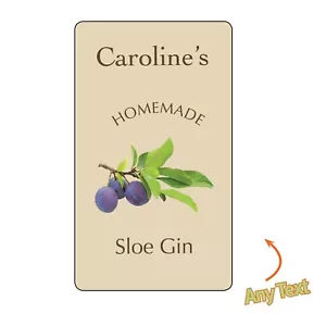 Sloe Gin FLASCHETIKETTEN WEIN HAUSGEMACHTES BRAU PERSONALISIERTE AUFKLEBER Weihnachten 1185 - Bild 1 von 3