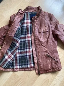 Multiblu Lederjacke gefüttert Kunstleder Braun Gr 38 Brust 48 cm Neuw - Bild 1 von 11