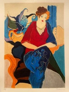 Tarkay "Five Graces III" Serigraph on Paper Hand Signed & Numbered Lady Seating - Picture 1 of 3