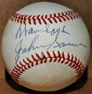 HOF Warren Spahn Johnny Sain signed NL baseball Boston Braves Pitchers Cy Young - Picture 1 of 1
