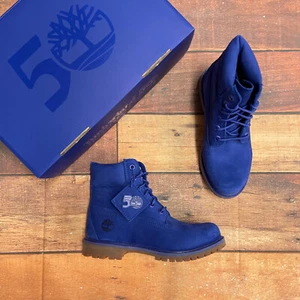 Timberland Women's Premium 50th Anniversary 6"  Waterproof Blue Boots A2R51 - Picture 1 of 7