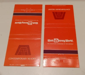 2 Vintage Walt Disney World Unused Matchbook Covers, Contemporary Resort, VG+ - Picture 1 of 6