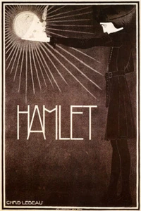 HAMLET TRAGEDY WILLIAM SHAKESPEARE THEATER SKULL THEATER VINTAGE POSTER REPRO - Picture 1 of 3