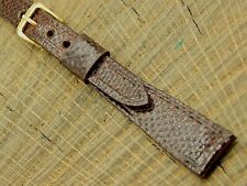 Neet NOS Unused Vintage Snakeskin Karung Tapered Watch Band Gold Tn Buckle 13mm