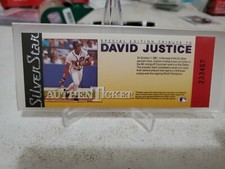 1991 SILVER STAR EDITION TRIBUTE TO DAVID JUSTICE AUTHENTICKET #233467 f207