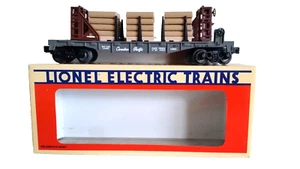 Lionel O Gauge #6-16903 CP Canadian Pacific Flat Car with wood load NEW - Picture 1 of 3