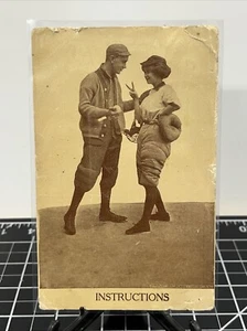 Antik 1912 Baseball Fänger Sport Romantik Liebe Postkarte Anleitung Frau - Bild 1 von 8