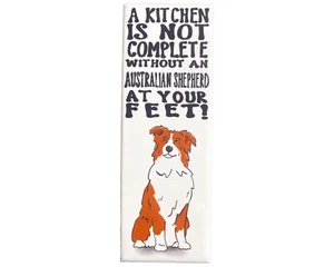 Imán de perro pastor australiano rojo y blanco regalo decoración de cocina coleccionable - Imagen 1 de 11