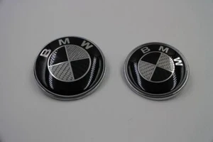 (82MM+74MM) Emblem Carbon Optic for B-M-W Bonnet Tailgate E46 E90 E92... - Picture 1 of 2