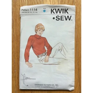 Junior Boys Turtleneck Pattern Chest 30 31.5 33 34.5 Kwik Sew 1114 Sealed UNCUT - Picture 1 of 6
