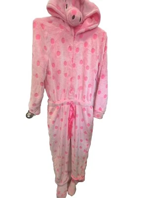 Pijama Disfraz Halloween Justice Fuzzy Con Capucha Cerdo Una Pieza Talla 12 Foto 1 de 4