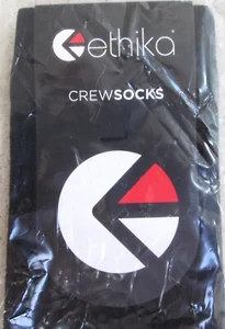 Ethika Crew-Herrensocken SCHWARZ Large passt 9 bis 11 1/2 Fußgewölbestütze & nahtlose Spitze - Bild 1 von 8