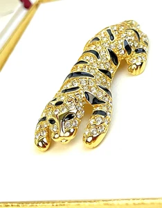 EXQUISITE Kenneth Jay Lane "Treasures of the Duchess" Golden Tiger Brooch ! - Picture 1 of 12