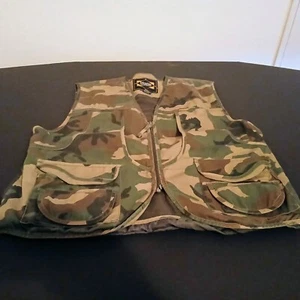 Master Sportsman Mens Vest L Camo Jacket Outdoor Gear - Fishing Hunting FLAWED - Picture 1 of 9