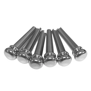 BP-0221-C (6) Chrome Acoustic Guitar Bridge Pins - Picture 1 of 1