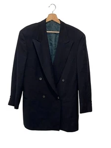 Giorgio Armani Collezioni Giacca Blazer Doppiopetto Nero Peak Doppler Uomo - Foto 1 di 9