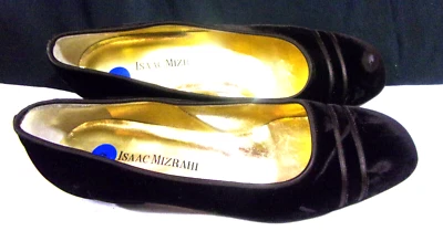 BOMBAS PLANAS VINTAGE AÑOS 90 ISSAC MIZRAHI MARRÓN TERCIOPELO TACÓN BAJO TALLA 9B-HECHO EN ITALIA Foto 1 de 4