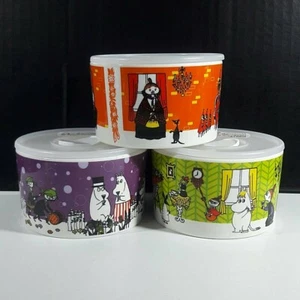 Set of 3 Moomin Bowl with Vacuum Lid Limited Edition by KFC in Japan only - Picture 1 of 11