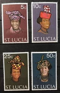 ST. LUCIA - 1973 LOCAL HEADDRESSES SET LMM SG 345-348 - Picture 1 of 1