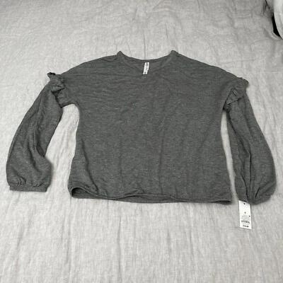 Camiseta Gillian O’Malley manga longa babado dormir cinza aconchegante nova com etiquetas - Imagem 1 de 4