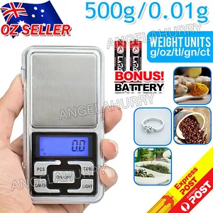 Mini Pocket Digital Scales 0.01-500g Balance Gram Jewellery Precision Weight NEW - Picture 1 of 10