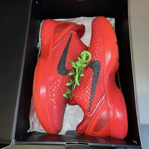 Nike Kobe 6 Protro Low Reverse Grinch Size 9 Brand New FV4921-600 DS Red Green - Picture 1 of 9
