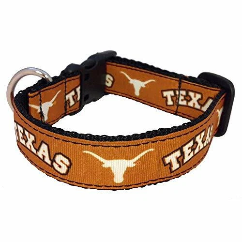 Coleira de cachorro NCAA Texas Longhorns com cor e logotipo da equipe (tamanho X-pequeno) - Imagem 1 de 1