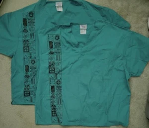 Two University Of Hawaii Scrub Top Lot XL medical dental - Picture 1 of 2