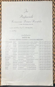 Kroatische Urkunde über die Verleihung des Trolistenordens Unterschrift Ante Pavelic - Bild 1 von 9