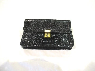 Monedero Daniel Hugo cuero negro, herrajes metálicos dorados Foto 1 de 4