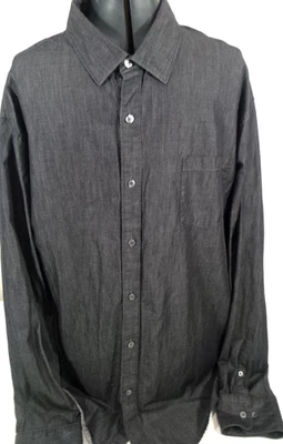 Claiborne-Mens Classic Long Sleeve Button Down Shirt-2XL XXL-Black-100% Cotton - Image 1 of 4