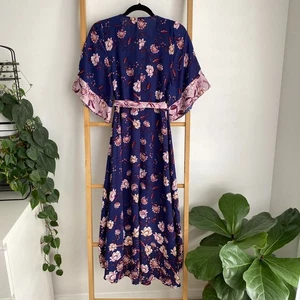 Sportsgirl Womens Wrap Dress Size 8 Blue and Pink Floral Party Cocktail - Picture 1 of 7