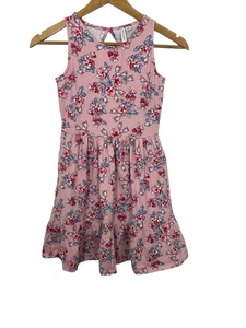 Janie & Jack Girls Fit & Flare Dress Sleeveless Floral Pink Blue Size 12 - Picture 1 of 8