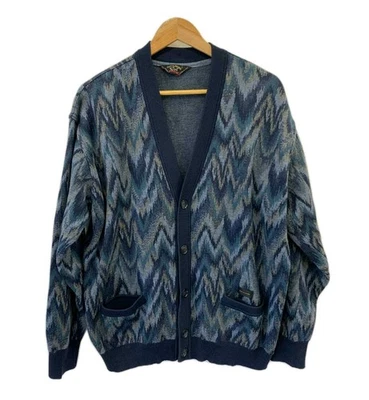 Paul & Shark Yachting Made in Italy 100% Virgin Wool Cardigan Sweater Blue L #32 - Image 1 of 4