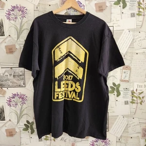 Camiseta Leeds Festival 2017 para hombre talla XL negra y amarilla Muse Kasabian Eminem - Imagen 1 de 9