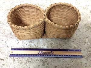 Beautiful Hancock Wicker Peanut Basket MCM 12" long Nantucket Classic style - Picture 1 of 6