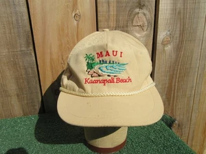 Vintage Maui Hawaii Kaanapali Beach Beige Strapback Baseball Mütze Kappe - Bild 1 von 8