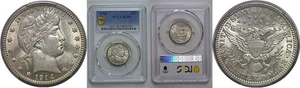 1914 Barber Quarter   PCGS AU-58 - Picture 1 of 3