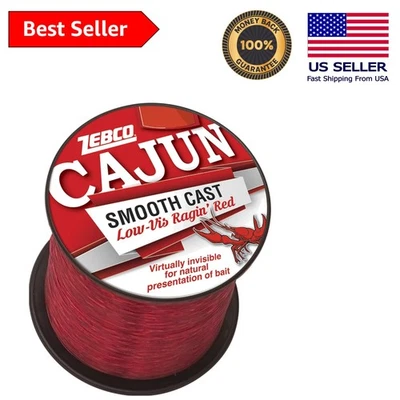 1850-Yard Cajun Smooth Cast 6Lb Low-Vis Ragin’ Red Fishing Line - Durable Design - Image 1 of 2