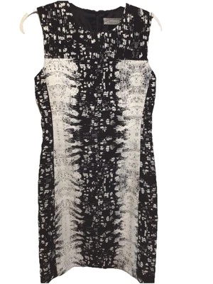 Vestido Reed Krakoff Negro/Blanco Seda Estampado Abstracto Sin Mangas Talla US 6 Foto 1 de 4