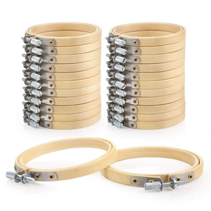 24 Pieces 3 Inch Embroidery Hoops, Bamboo Cross Stitch Hoops Ring Bulk Wholes... - Picture 1 of 7